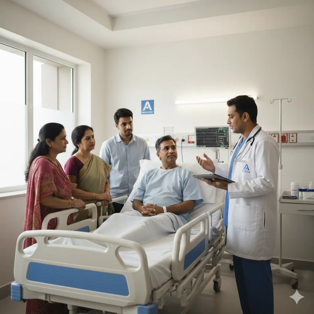 Family and doctor discussing care